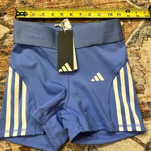 adidas Blue Compression Shorts with White Stripes
